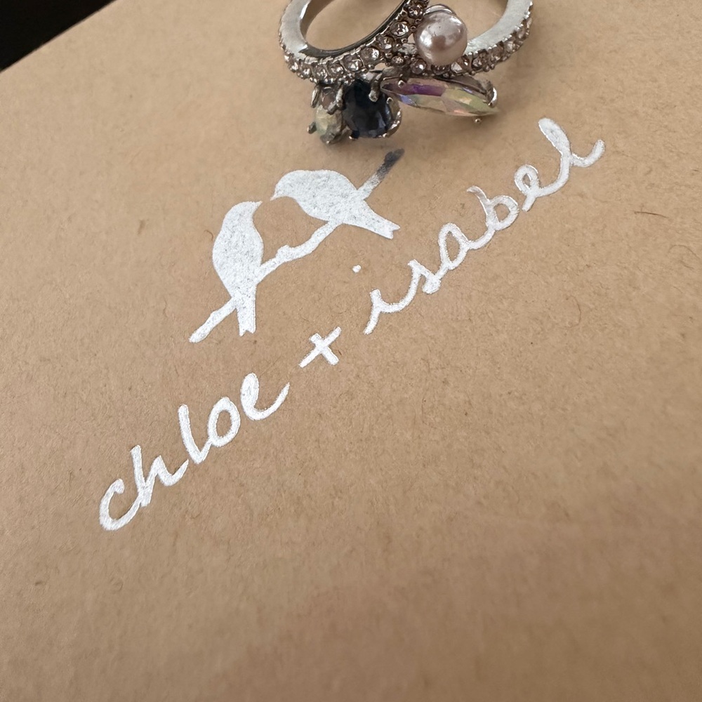 Chloe + Isabel Silver-Tone Stackable Rings With P… - image 1